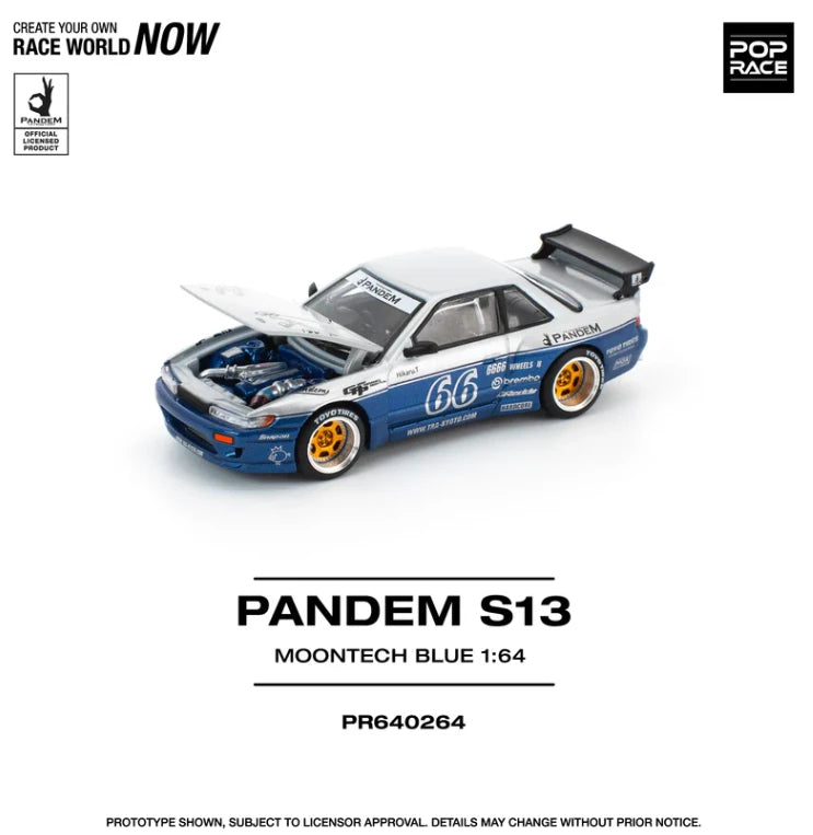Pop Race 0264 - Pandem Silvia S13 Moontech blue