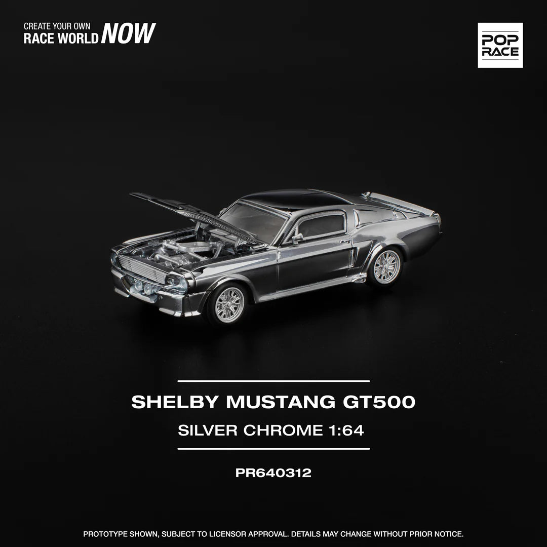 Pop Race 0312 - Shelby Mustang gt500, silver chrome