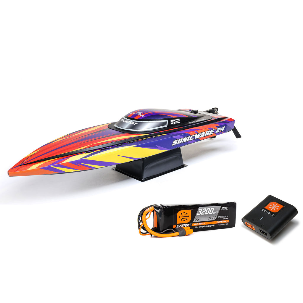 Proboat Sonicwake 24″ Self-Righting Brushless Deep-V RTR  - Rood (incl. accu & lader)