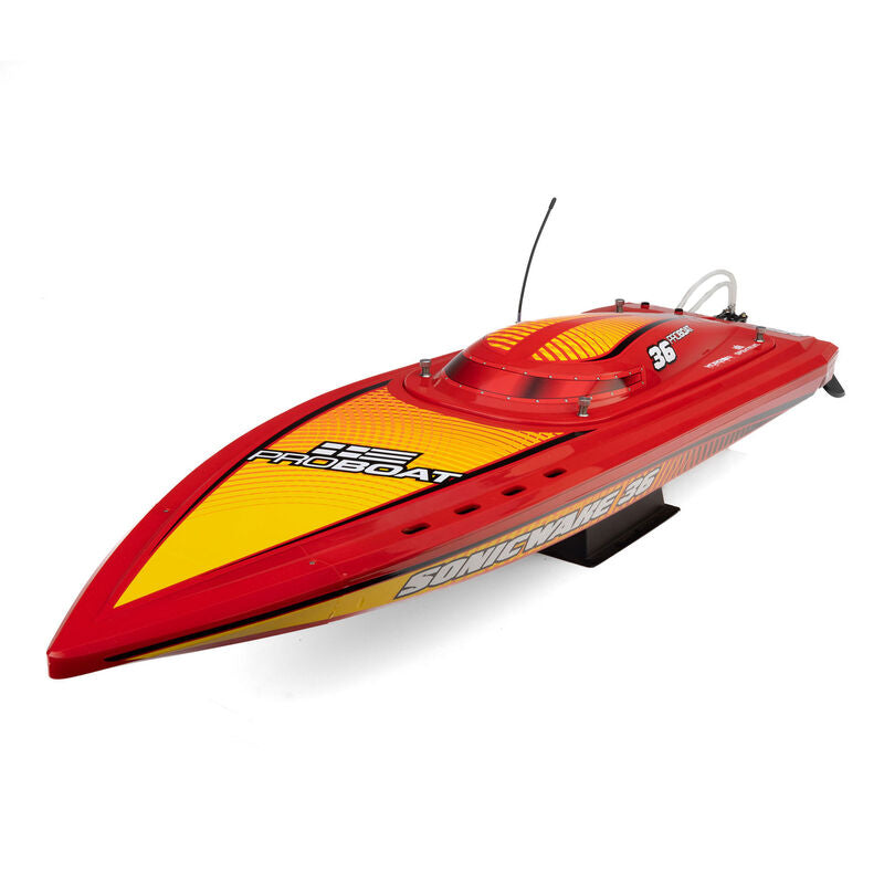 Proboat Sonicwake 36" Self-Righting V-Hull Boat RTR, Red