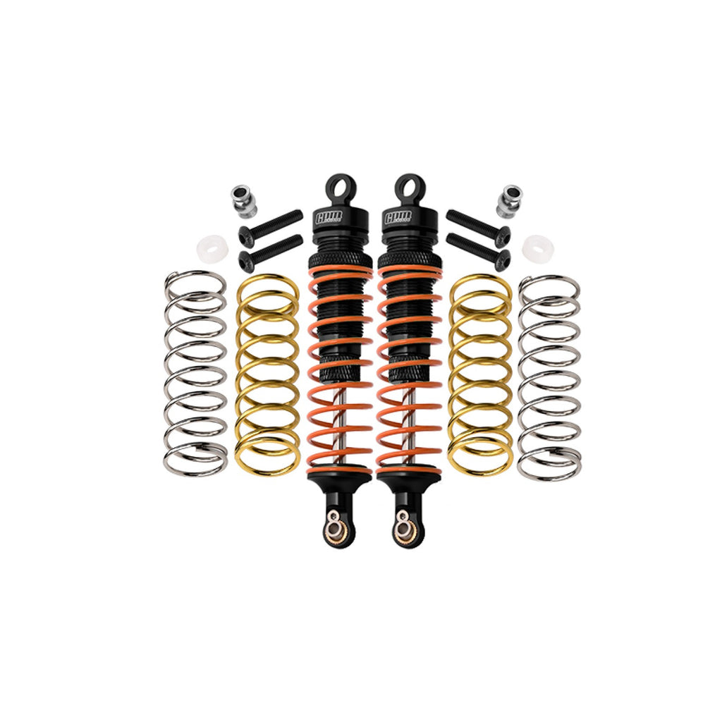 GPM RUS4102R - Black Aluminium REAR SHOCKS 102MM FOR TRAXXAS 1/10 (RUSTLER / SLASH /  HOSS / RAPTOR R / RALLY / STAMPEDE/ BIGFOOT)