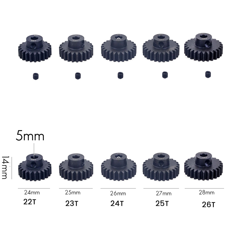 Rocket Steel Pinion Gear Combo Set Mod1 (22T / 23T / 24T / 25T / 26T) - 5mm