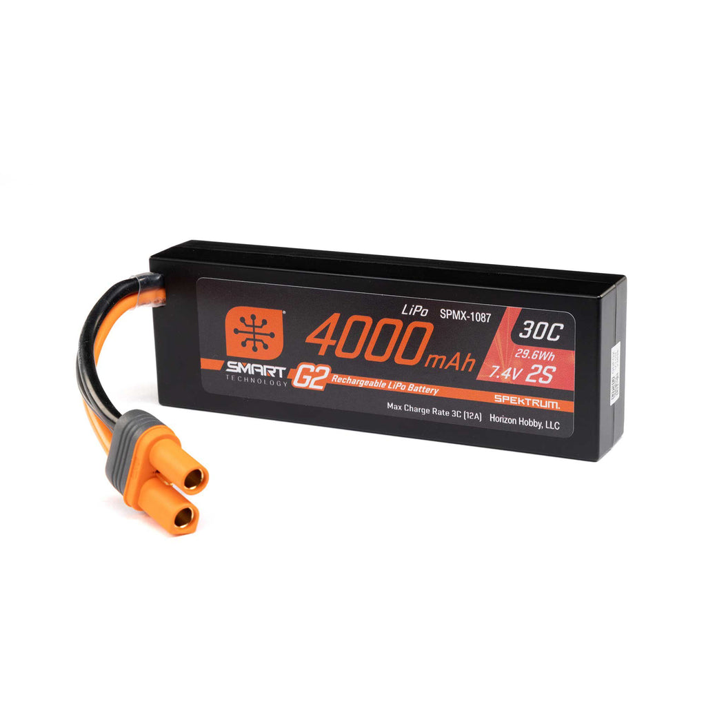 SPEKTRUM SPMX-1087 - 4000mah 2S 7.4v Smart LiPo 30C Hardcase; IC5