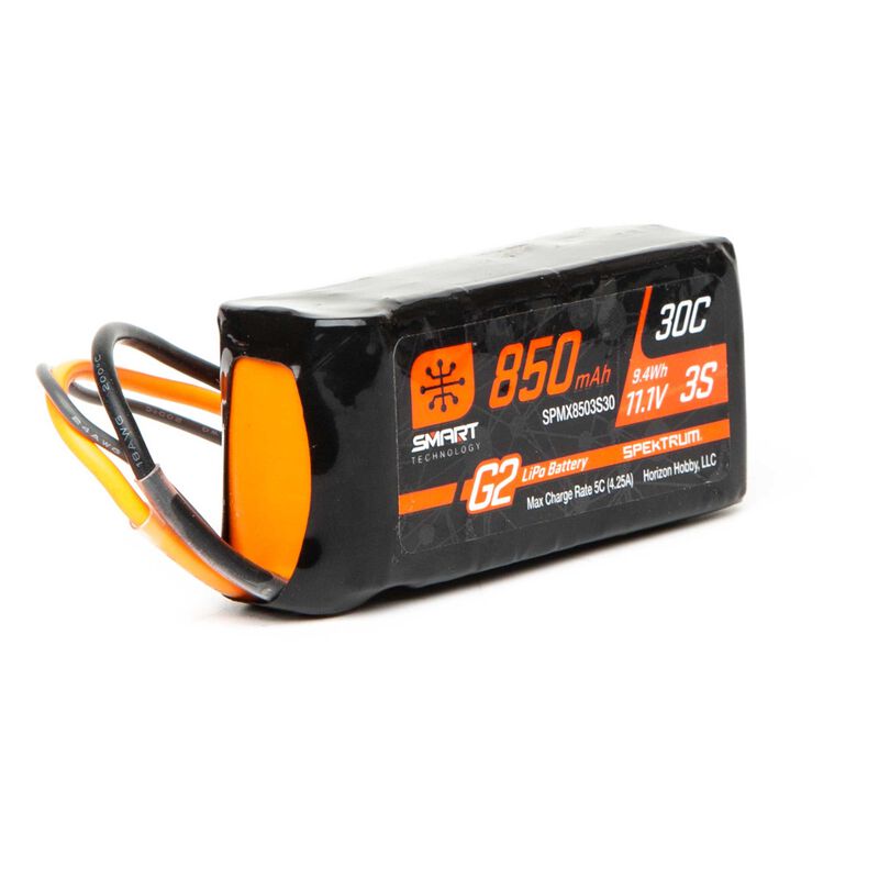 Spektrum SPMX8503S30 - 11.1V 850mAh 3S 30C Smart G2 LiPo Battery: IC2