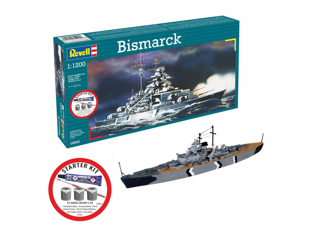 Revell 75802 - 1:1200 Bismarck (incl. basis accessoires)