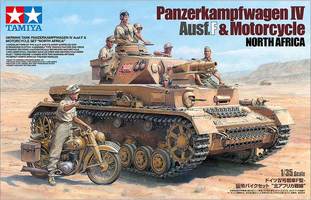 Tamiya 25208 - 1/35 Panzerkampfwagen IV Ausf.F & Motorset Noord-Afrika