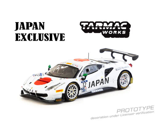 Tarmac Works - 2018 Ferrari 488 gt3 fia gt nations cup #12 t. kondo / k. seto, white