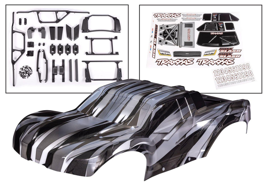 Traxxas TRX10211X - Body, Maxx Slash, ProGraphix (graphics are printed, requires paint & final color application)/ decal sheet  (includes body support, body plastics, latches, & hardware for clipless mounting)