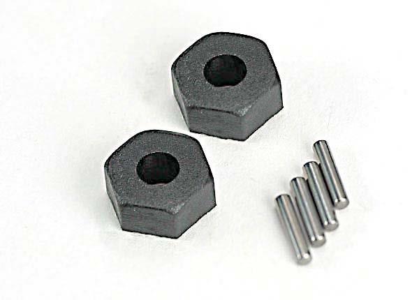 Traxxas TRX1654 - Wheel hubs, hex (2)/ stub axle pins (2)