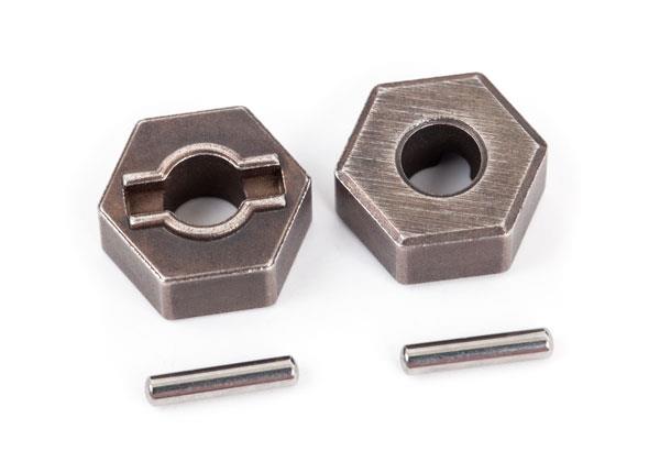 Traxxas TRX1654R - Wheel hubs, hex (steel) (2)/ axle pins (2)