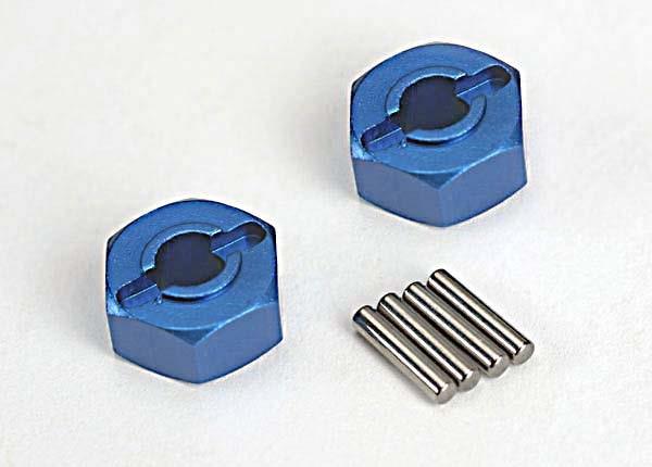 Traxxas TRX1654X - Wheel hubs, hex (blue-anodized, lightweight aluminum) (2)