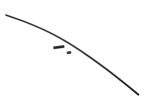 Traxxas TRX1726A - Antenna, tube, black (1)/ vinyl antenna cap (1)/ wire retainer (1)
