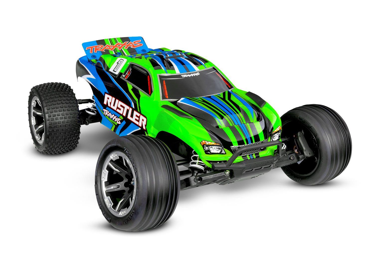 Traxxas Rustler 2wd Brushed HD (incl accu & USB lader) - Groen