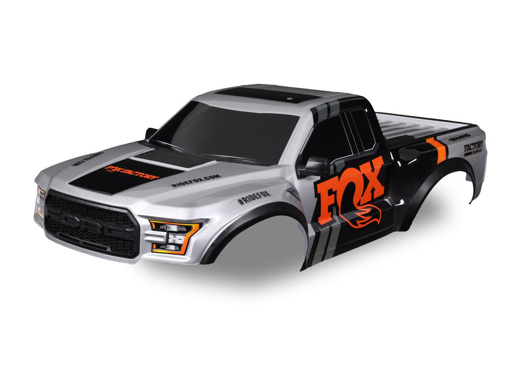 Traxxas TRX5916-FOX - Body, 2017 Ford Raptor, Fox (heavy duty)/ decals (includes latches and latch mounts for clipless mounting)