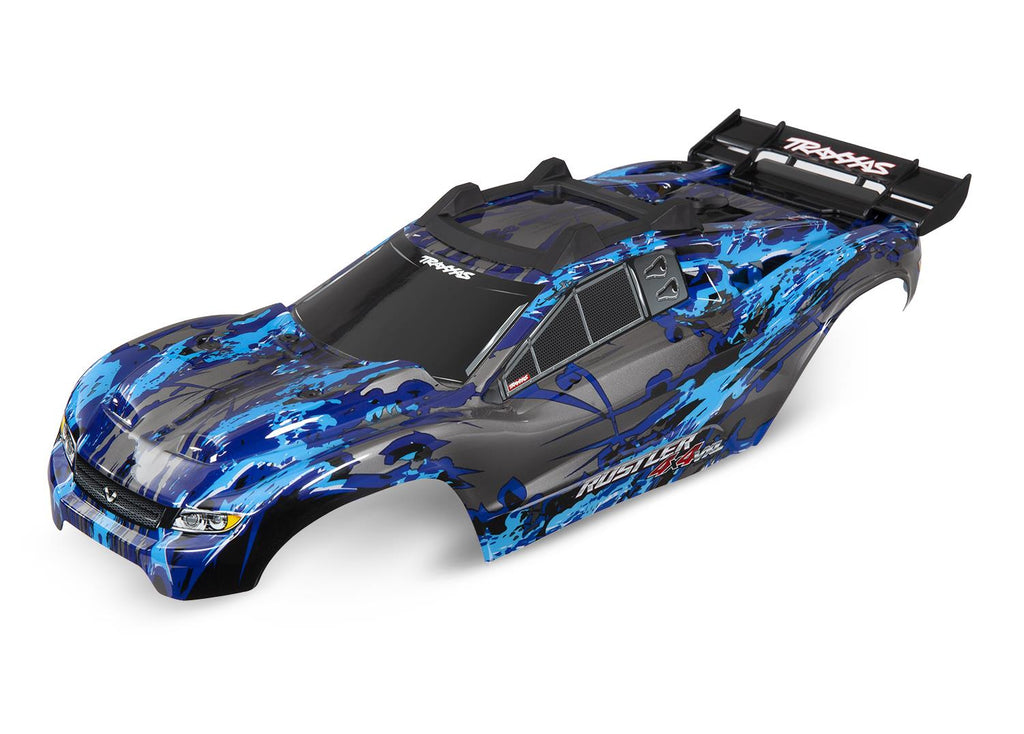Traxxas TRX6717X - Body, Rustler 4X4, silver/ window, grille, lights decal sheet