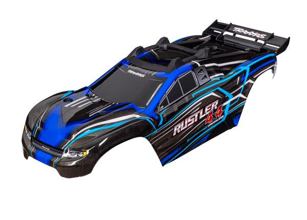 Traxxas TRX6740-BLUE - Body, Rustler 4X4, blue (painted, decals applied)