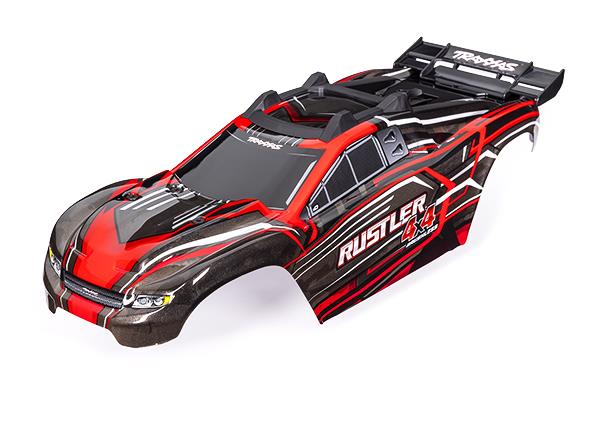 Traxxas TRX6740-RED - Body, Rustler 4X4, red (painted, decals applied)