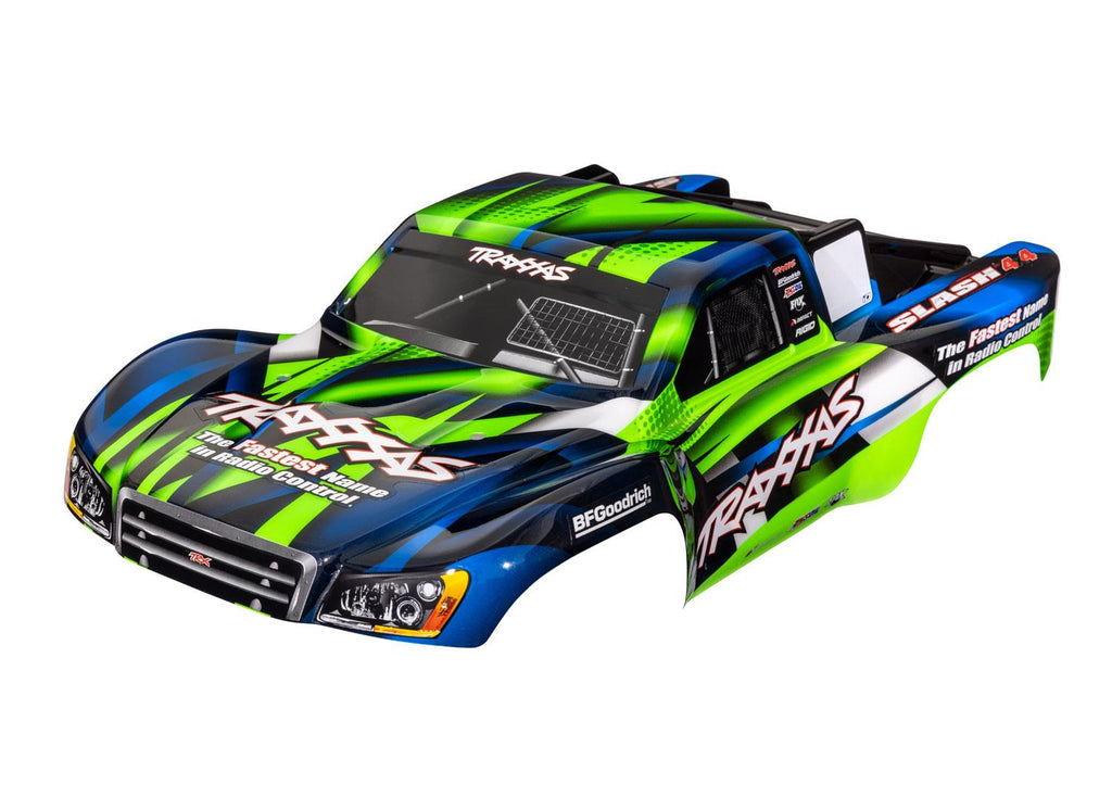 Traxxas TRX6928G - Body, Slash 4X4 (also fits Slash VXL & Slash 2WD), green & blue