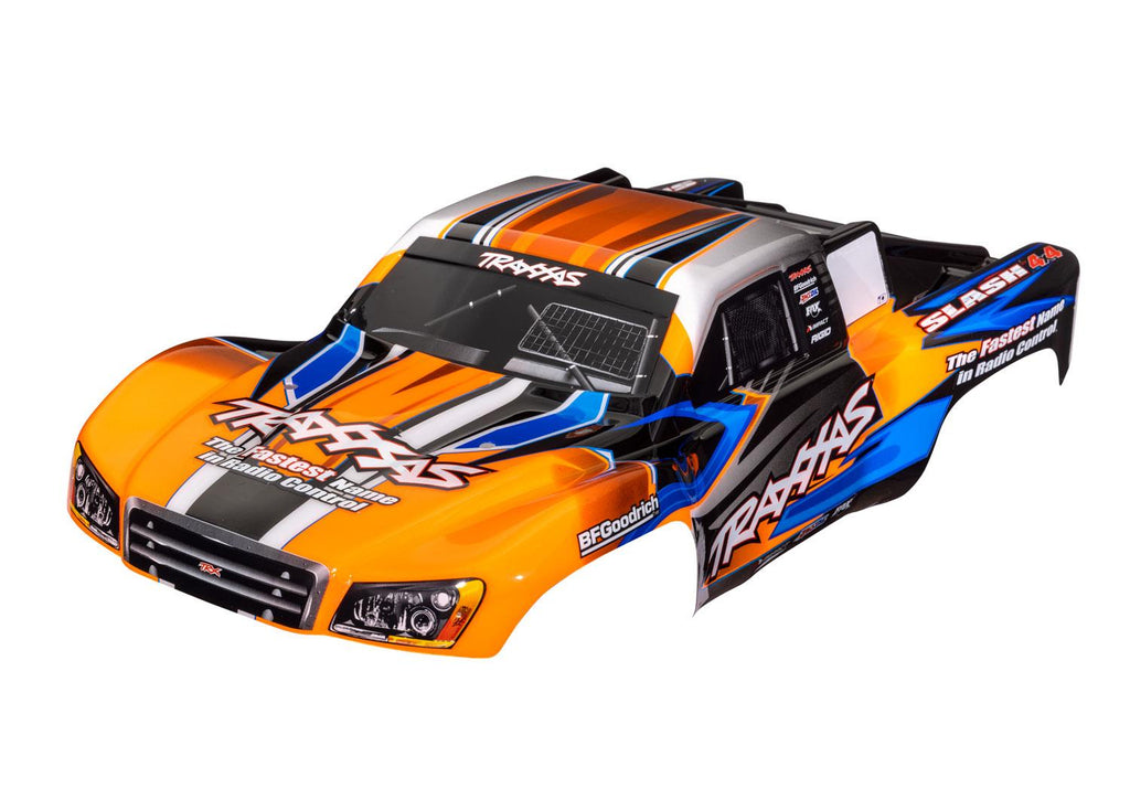 Traxxas TRX6928T - Body, Slash 4X4 (also fits Slash VXL & Slash 2WD), orange & blue (