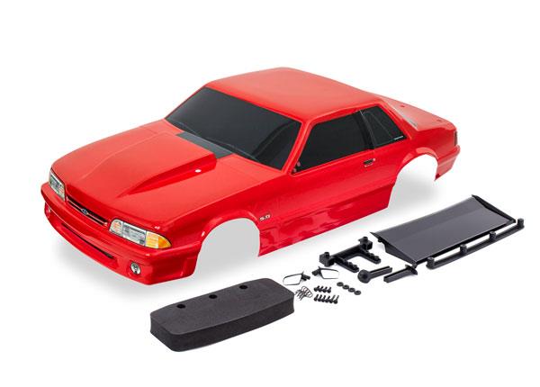 Traxxas TRX9421R - Body, Ford Mustang, Fox Body, red (painted, decals applied)