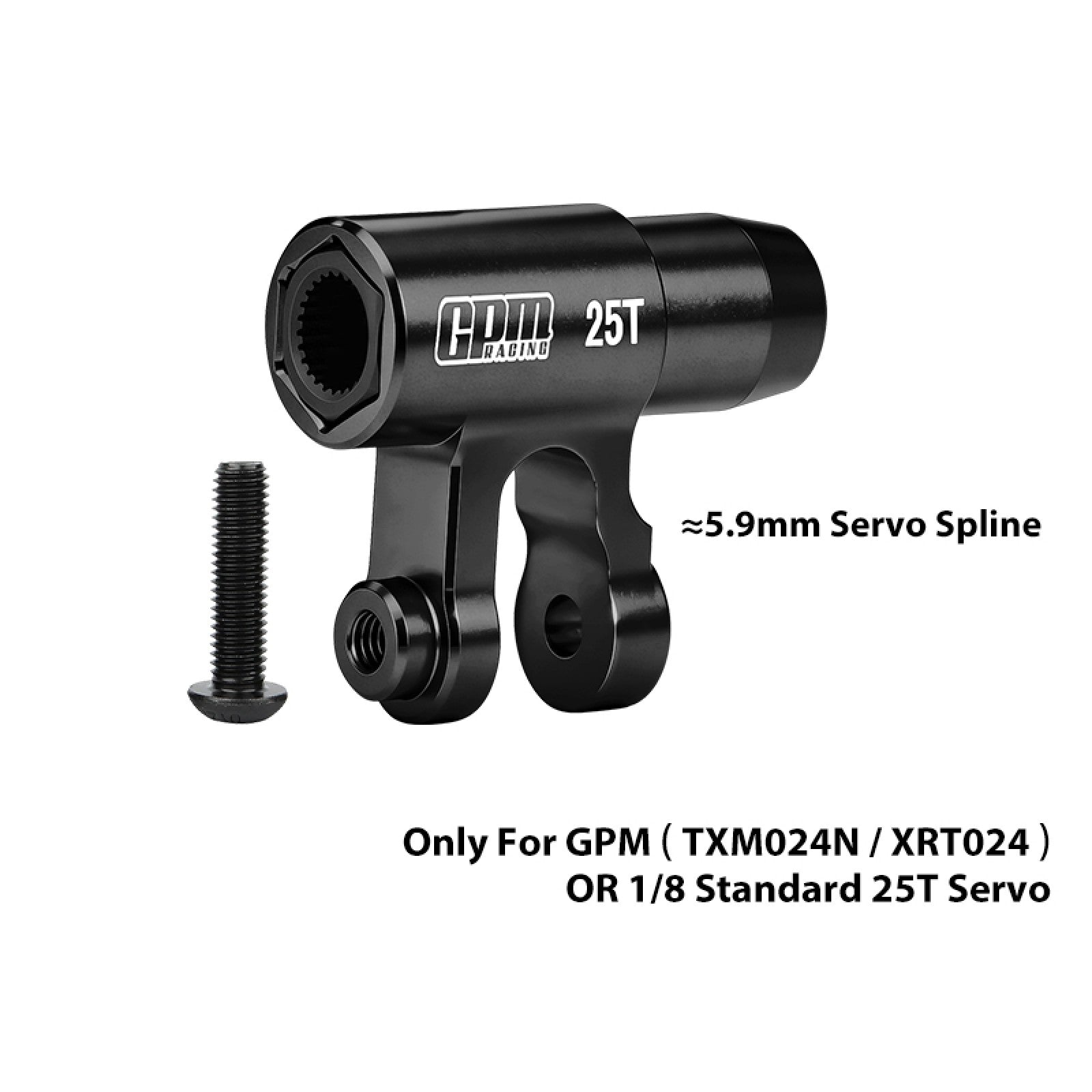 GPM TXM024 - Aluminum Standard 25T Steering Servo Horn For Traxxas X-Maxx & XRT - zwart
