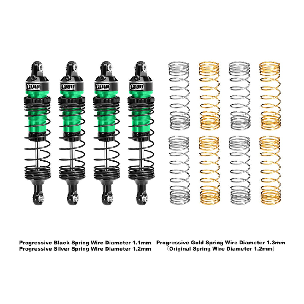 TXMM087FR - Aluminium Front & Rear Shock 87mm For TRAXXAS Mini Maxx / Mini XRT - Groen