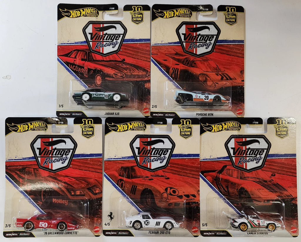 Hot Wheels Premium Vintage Racing - Complete set (5 auto's)