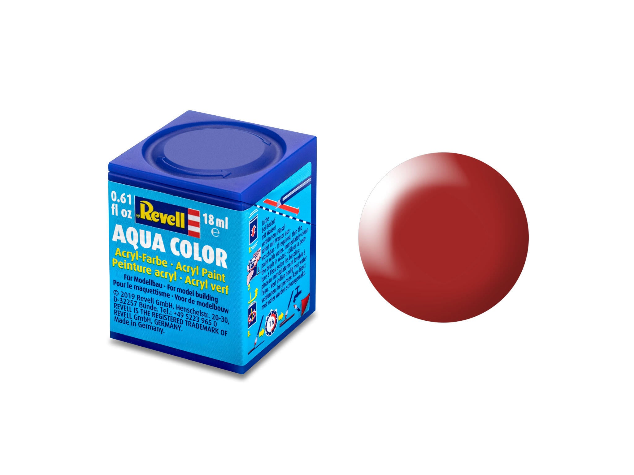 Revell Aqua 36330 acrylverf op waterbasis 18ml - Vuurrood, zijdemat #330