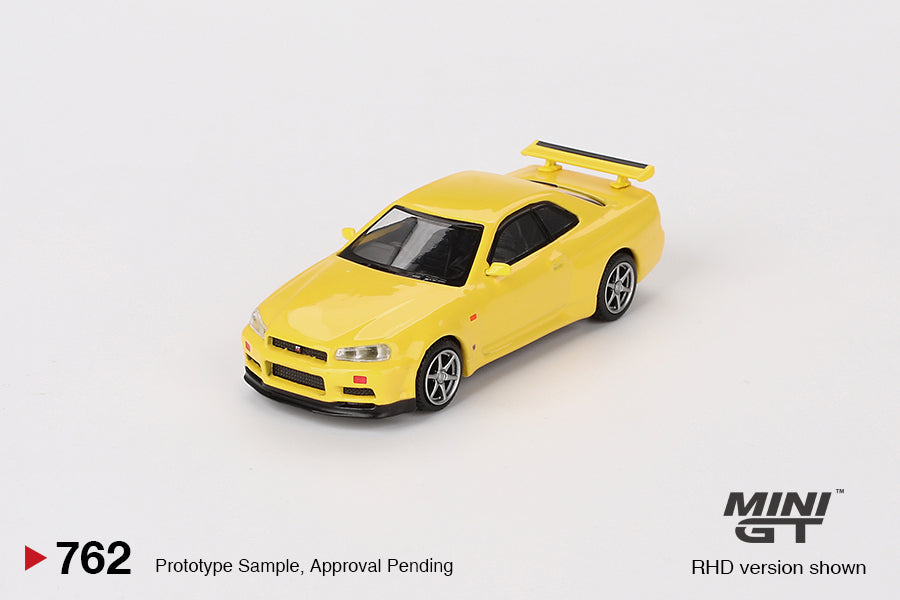 MINI GT 0762 - Nissan Skyline GT-R (R34) V-Spec Lightning Yellow