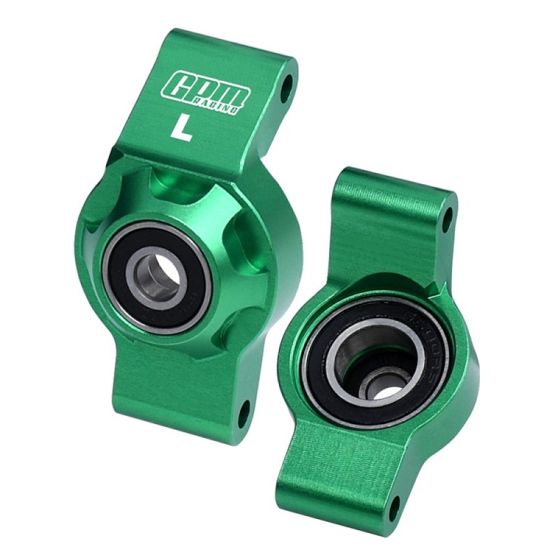GPM TXMM022-G - TRAXXAS MINI MAXX MONSTER TRUCK 7075 Alloy Rear Hub Stub AXLE Carriers With Oversize Bearing