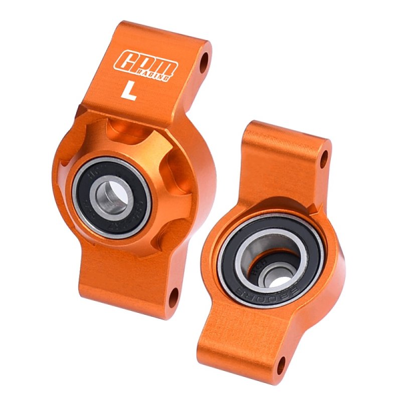 GPM TXMM022-OR - TRAXXAS MINI MAXX MONSTER TRUCK 7075 Alloy Rear Hub Stub AXLE Carriers With Oversize Bearing