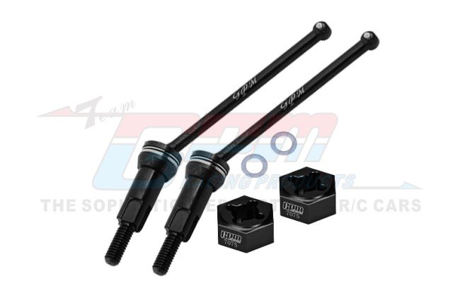 GPM MGG048F/RS - Steel Front / Rear CVD Drive Shafts With Aluminum 7075 Wheel Hex