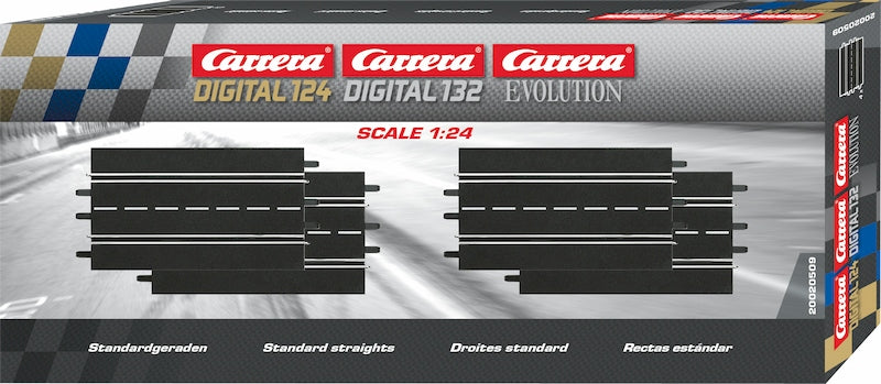 Carrera Digital 124/132 20509 - 4 Rechte baandelen (34,5cm)