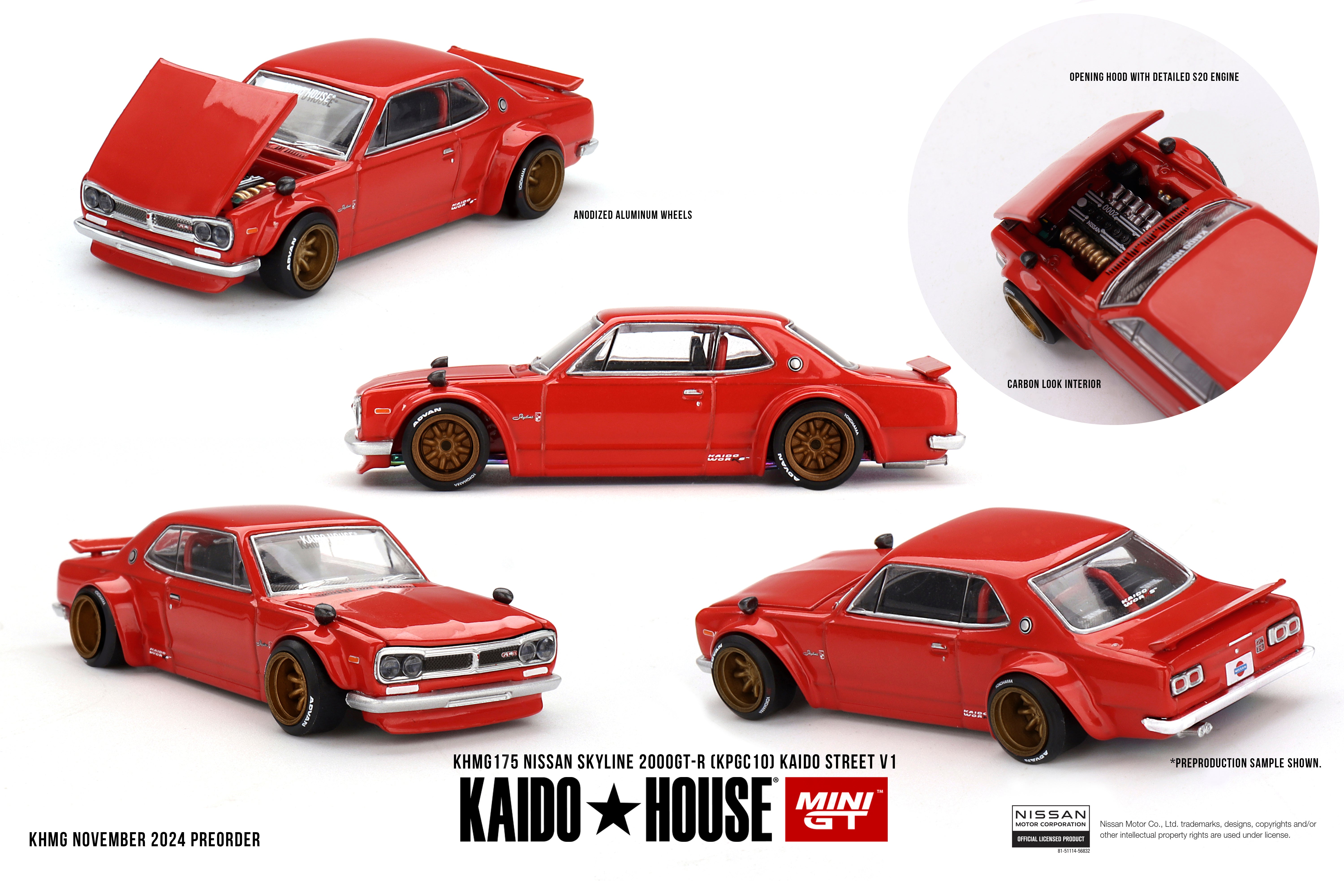 KAIDO HOUSE X MINI GT 0175 - Nissan Skyline 2000GT-R (KPGC10) Kaido Street V1