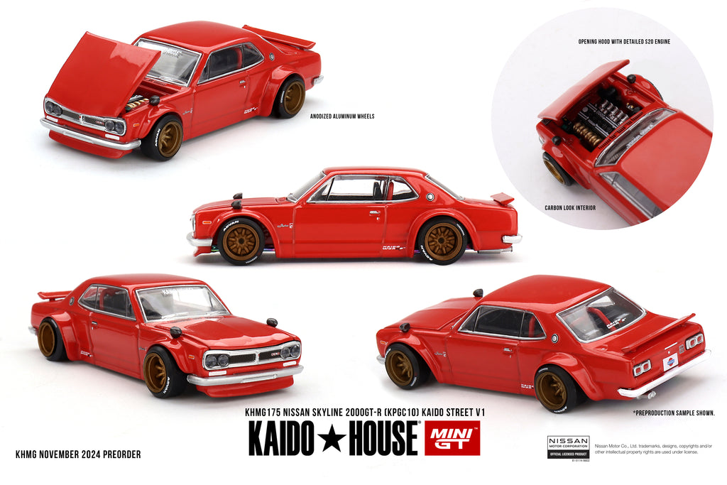 KAIDO HOUSE X MINI GT 0175 - Nissan Skyline 2000GT-R (KPGC10) Kaido Street V1