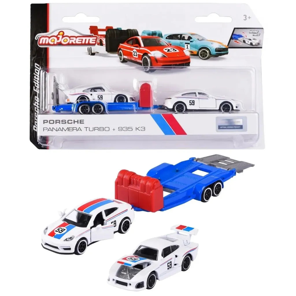 Majorette Deluxe - Porsche Trailer Panamera Tiurbo + 935 K3