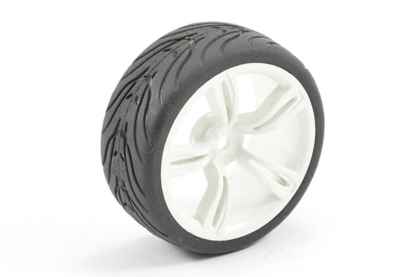 FAST0076W - FASTRAX 1/10 STREET/TREAD TYRE 20SP WHITE WHEEL (4pcs)