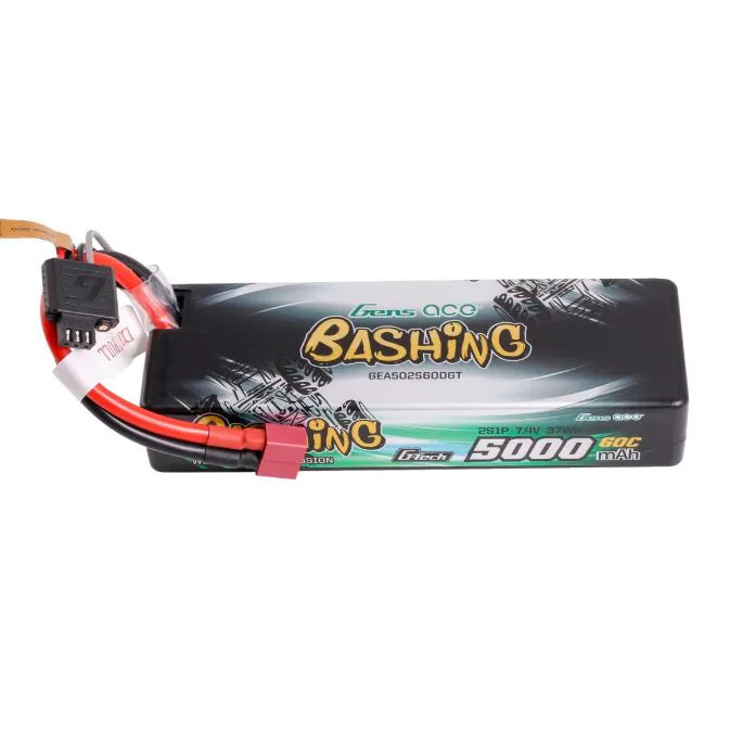 Gens Ace Bashing - 2s 7.4V 5000mAh 60C Hard Case Lipo T / Deans met G-Tech