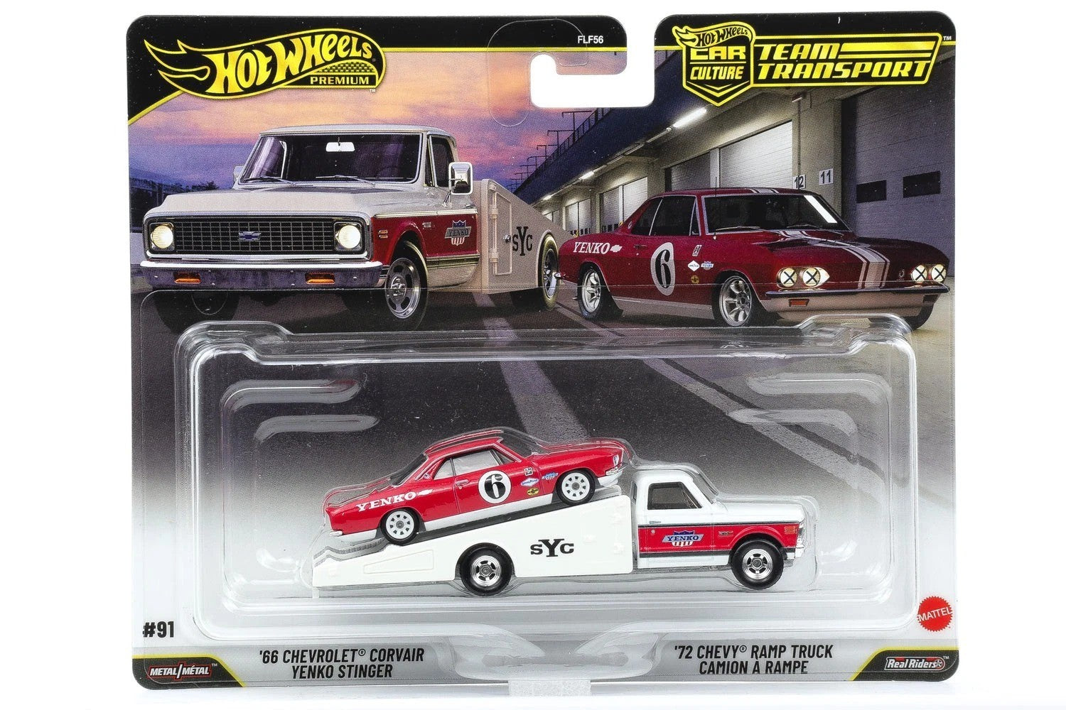 Hot Wheels Team Transport - #91m '66 Chevrolet Corvair Yenko Stinger & '72 Chevy Ramp Truck