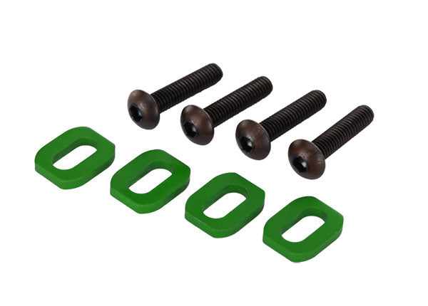 Traxxas TRX7759G - Washers, motor mount, aluminum (green-anodized) (4)/ 4x18mm, TRX7759G