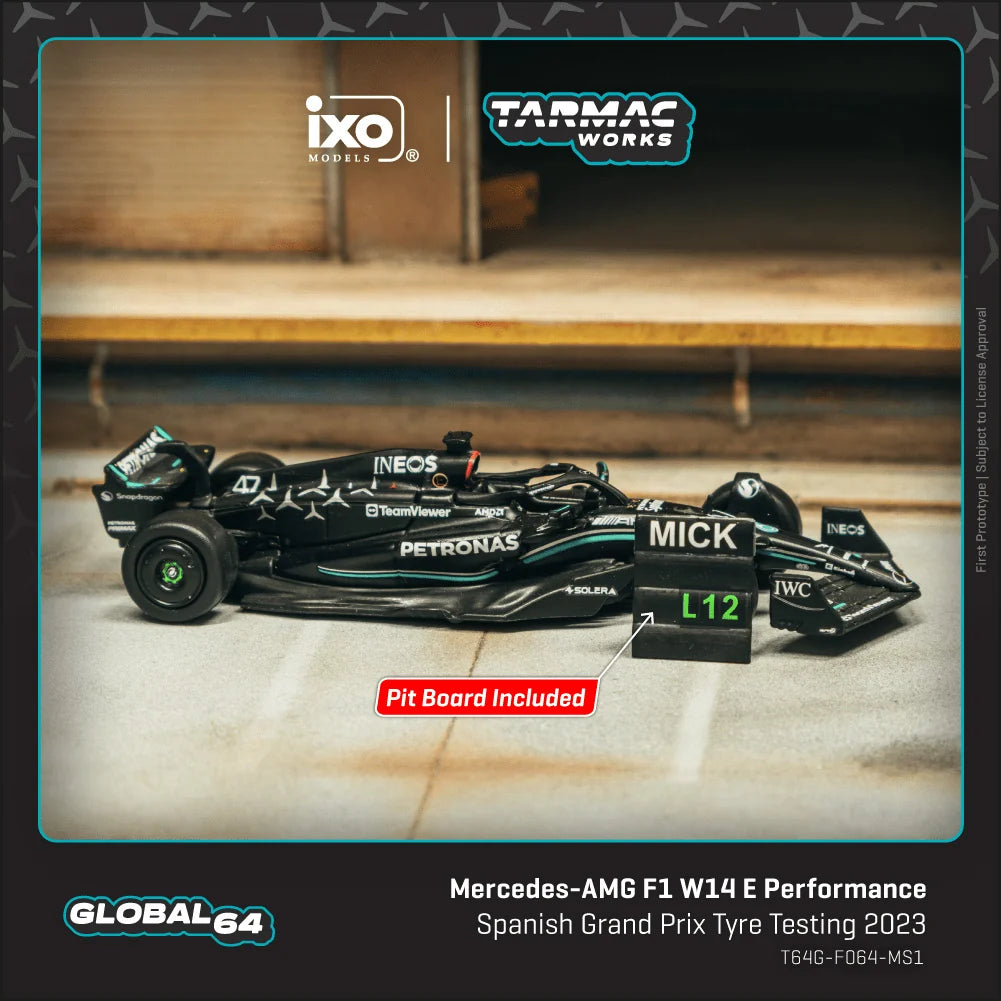 Tarmac Global 64 - Mercedes AMG F1 W14 E Performance Spanish GP Tyre Testing 2023 #47 Mick Schumacher)
