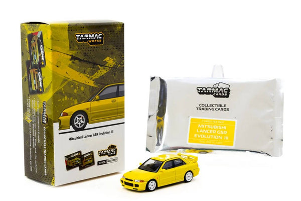Tarmac Global 64 - Mitsubishi Lancer GSR Evolution III (yellow with Tarmac Cards)