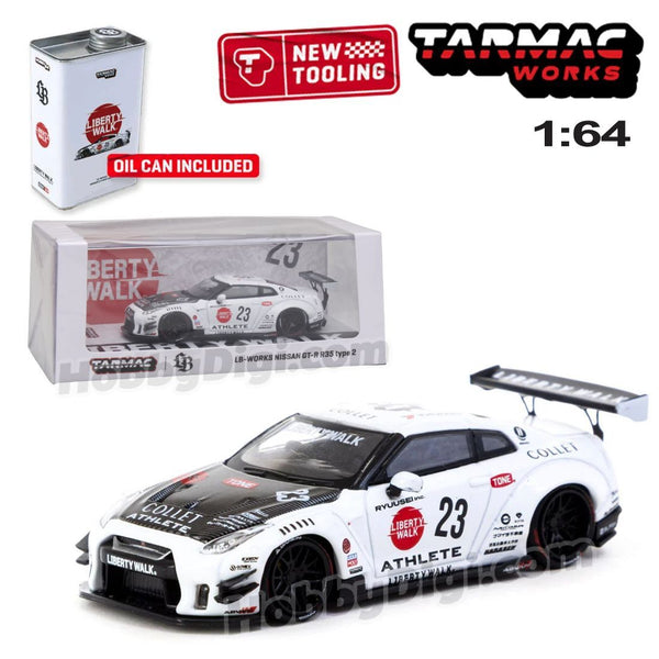 Tarmac Works - 2025 Nissan GT-R (R35) LB Works Type 2 White Athlete X Limited Edition Oil Can