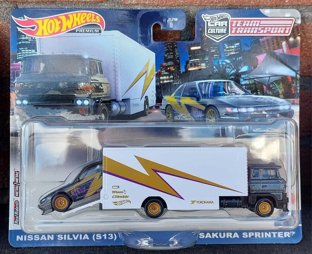 Hot Wheels Team Transport - #52 Sakura Sprinter Truck & Nissan Silvia S13