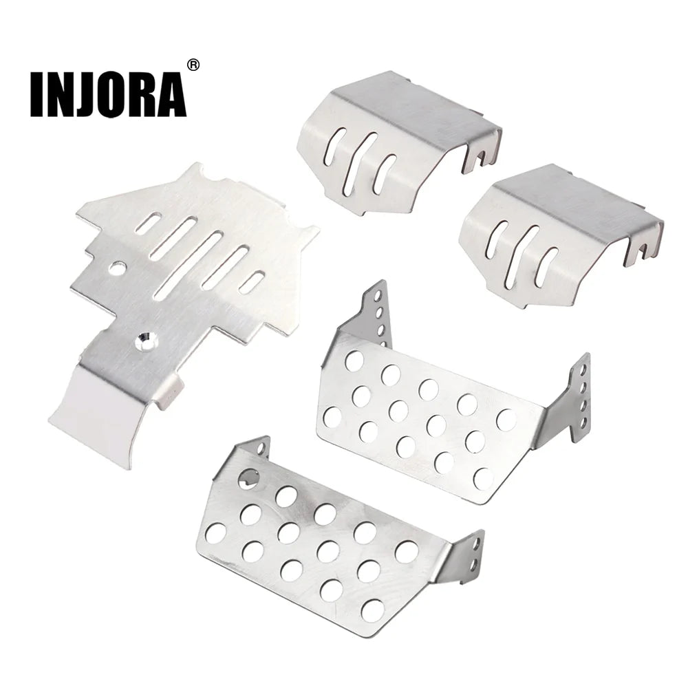 INJORA CRAW18332_All - Stainless Steel Chassis Armor Axle Protector Skid Plate for Traxxas TRX-4