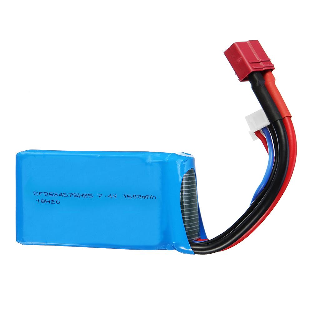 WLtoys 1500mah 7.4V 2S1P 25C Lipo Batterij - Deans / T-plug stekker