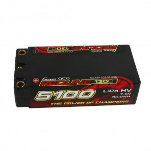 Gens Ace Redline Series 5100mAh 7.6V 130C 2S2P HardCase Shorty Lipo Battery