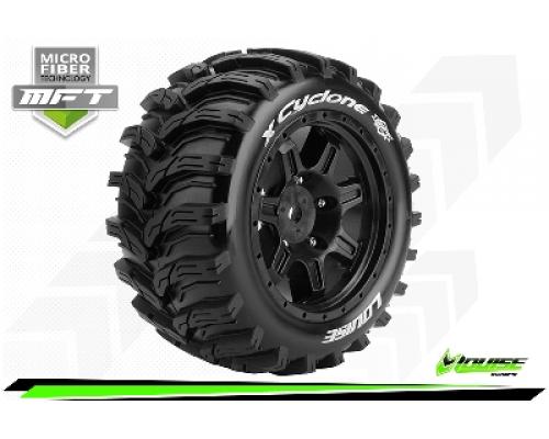 Louise X-CYCLONE - KRATON 8S Serie Tire Set - Mounted - Sport - Black Wheels - Hex 24mm - L-T3298BM