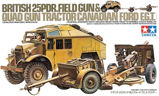 Tamiya 35044 - 1/35 British 25PDR Field Gun & Quad Gun Tractor