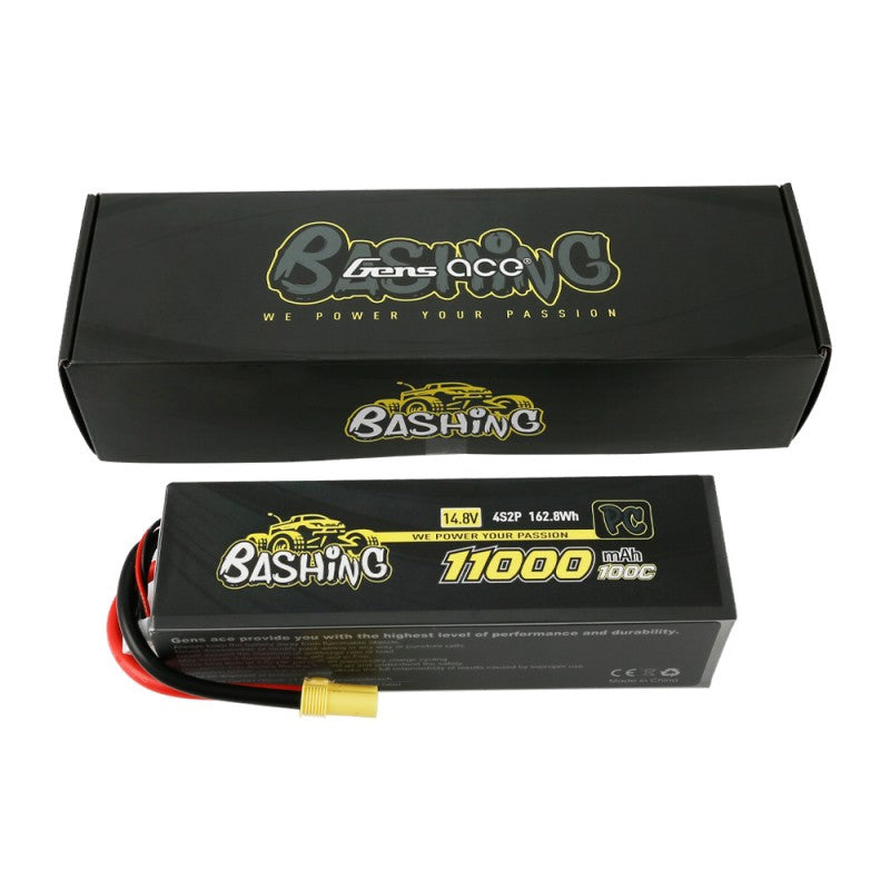 Gens Ace Bashing Series 11.000mAh 14.8V 4S2P 100C Lipo Batterij - EC5 stekker